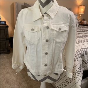 Loft Outlet White Denim Jean Jacket NEW NWT L